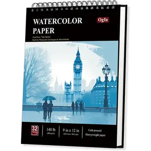 9"x12" Watercolor Sketchbook, 32 Sheets Watercolor Notebook, 140 lb / 300 GSM Watercolor Paper Sketchbook, Pack of 1, Cold Press, Watercolor Paper Pad, Water Color Paper for Artists & Professionals.