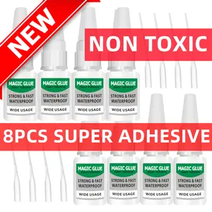 Magic Glue - Super Glue for All Your Needs, Shoe Glue, Wood Glue, Clear Glue, Strong Glue Set for All Materials, Instant Bonding and Fast Drying Magic Adhesive Ideal for Shoes, Plastic, Wood, Ceramic and More