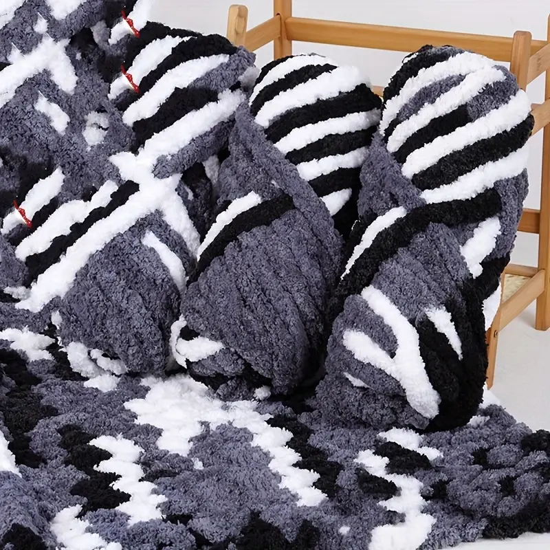 3-Pack Color Grad Chenille Yarn, Super Thick Fast Thick, Soft Fluffy Large, Machine Washable, Ideal for Crochet, DIY Crafts, Holiday Gifts, Fast Thick Yarn