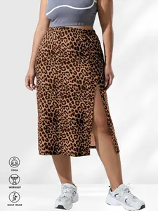 【Plus Size】 Leopard Print Skirt, Egirl Skirts, Casual Fashion Skirt for Daily Outdoor Wear, Women Plus Clothing for Summer