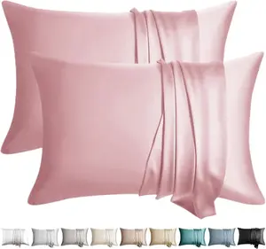 Silk Pillow Cases 2 Pack King Size  for Hair and Skin Set of 2 Highest Grade 6A Silk Soft Breathable Cooling with Hidden Zipper, 36"L x 20"W