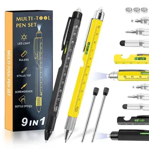 6-in-1 Multitool Pen | EDC Pen with Level, Ruler, Screwdriver, Stylus | Cool Gadgets for Men, Dad Gifts, Office Stationery Supplies, Office & Outdoor Use