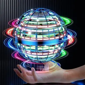 Flying Orb Ball Toys Hover Ball DIY Globe Shape Magic Controller Mini Drone Floating Toy 360°Rotating Boomerang Ball,Built-in RGB Led Lights Spinner Toys for Kids Adults Outdoor Indoor Gift fly 6-12 year old galactic fidget spinning Hand Control