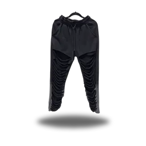 BLACK FADED ROAD RASH JOGGERS