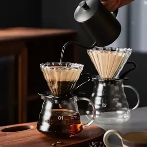 Borosilicate Glass Coffee Maker Set, Handmade Cloud Shape Drip Coffee Maker, Includes Funnel and Filter, Home Pour-Over Coffee Pot