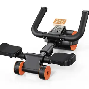 Premium Auto‑Rebound Ab Roller with Elbow Support – Multi‑Wheel Stability, Intelligent Brake System, Padded Arm Cradles, Core Trainer for Abs, Obliques & Upper Body Strength