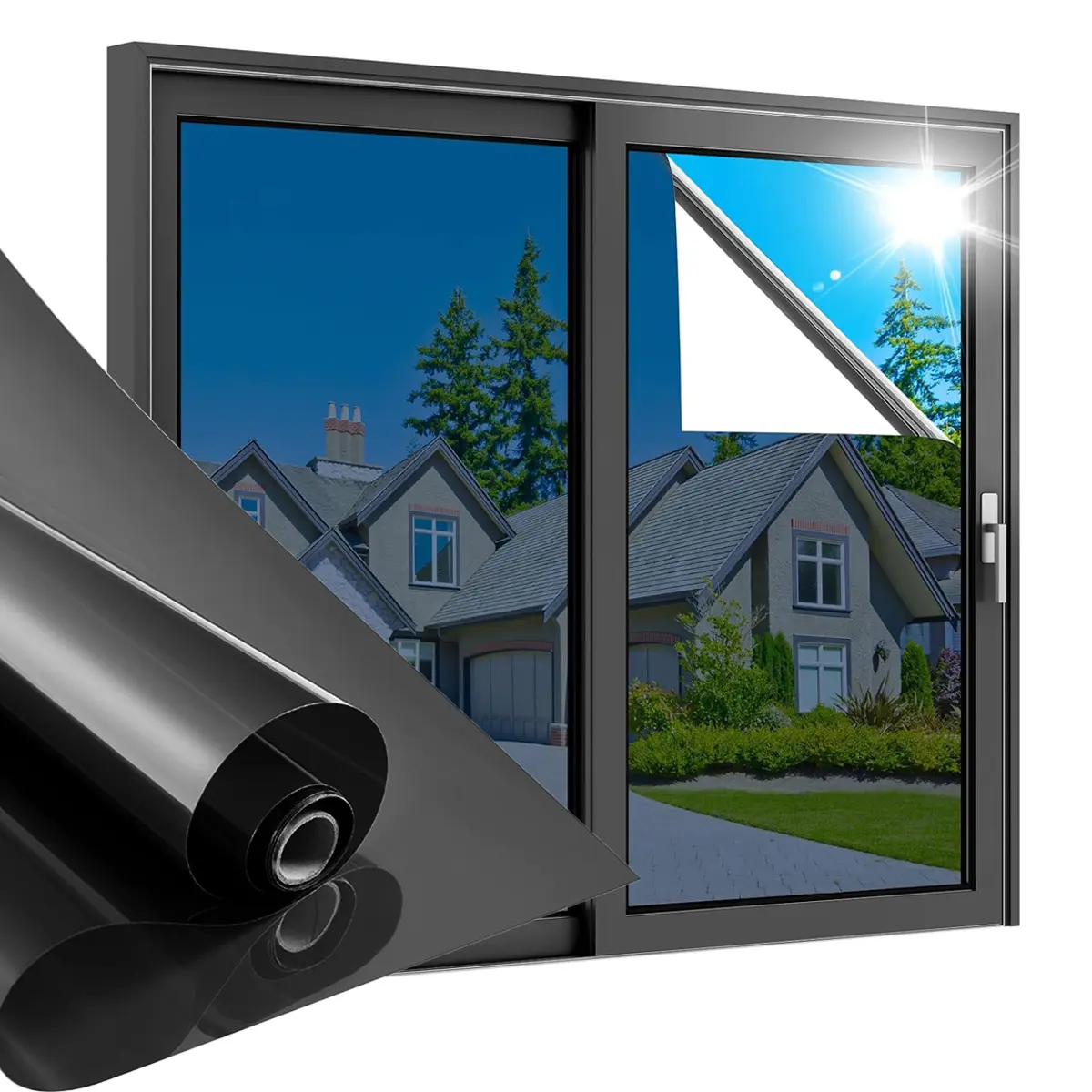 Upgraded Black Silver Window Sticker – 40"x3M Heat & Sun Block Film for Home & Car Privacy Upgraded Black Silver Window Sticker – 40"x3M Heat & Sun Block Film for Home & Car Privacy