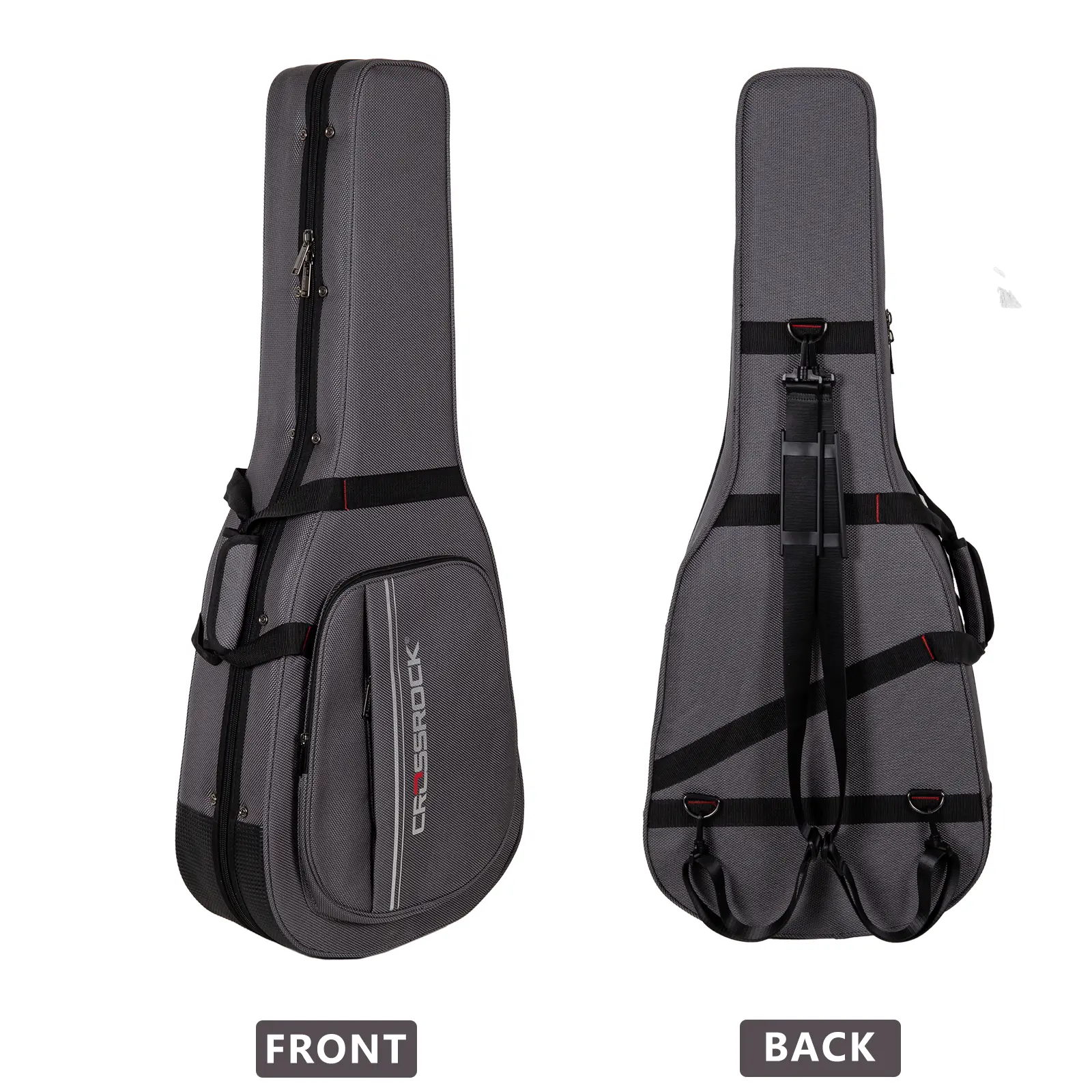 Crossrock Classical Guitar Foam Case | Lightweight Gig Bag with Structured Exterior, Plush Interior & Storage Pockets