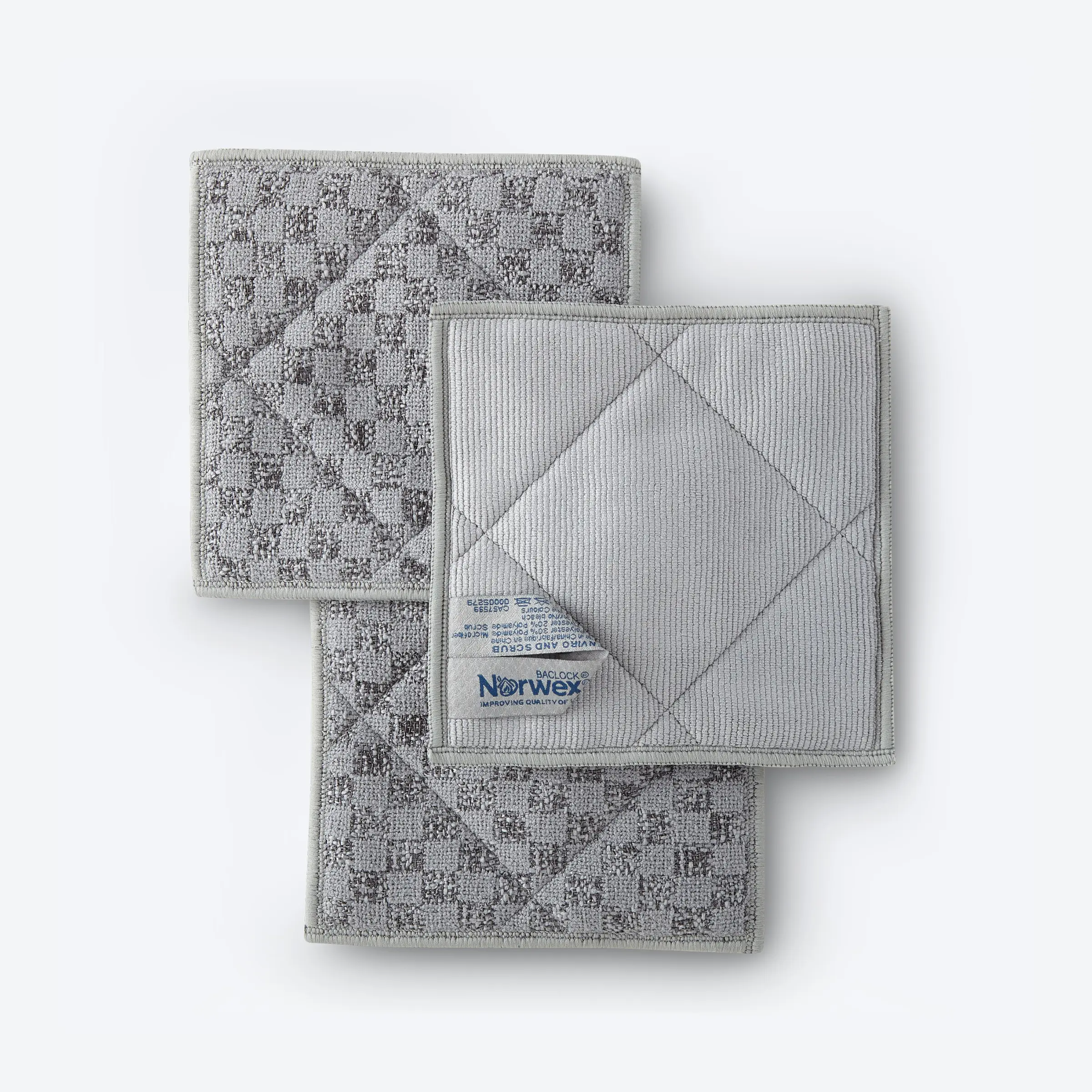 Norwex EnviroScrubs - Pack of 3 Duo-Sided Graphite and Blue Sponges (Limited Edition) for Cleaning Microfiber