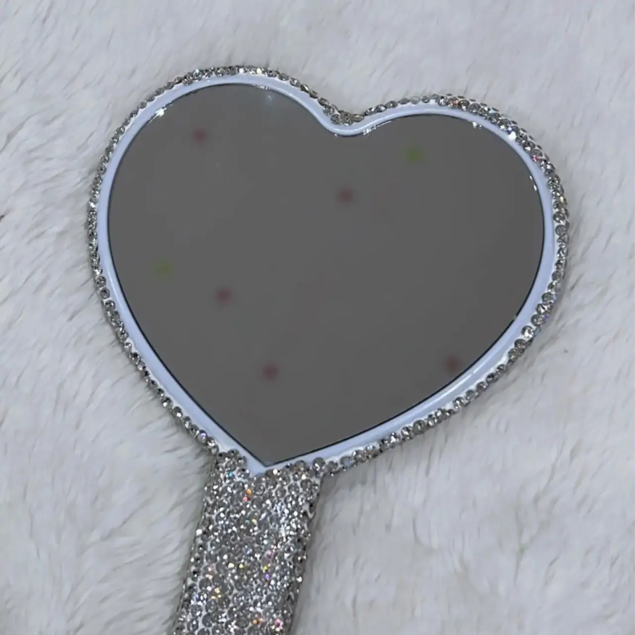Handheld Blinged Heart Mirror Handheld Blinged Heart Mirror