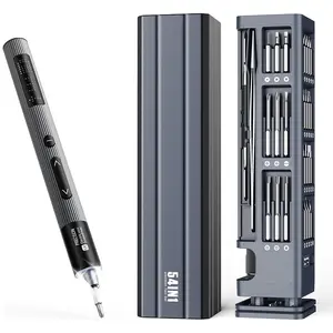 54 in 1 Mini Electric Screwdriver Set, Cordless Precision Repair Tool Kit with 49 Magnetic Bits, 3 Torque Levels, LCD Display, 4 LED Lights, Rechargeable for Phone, Laptop, Camera, Watch & Electronics