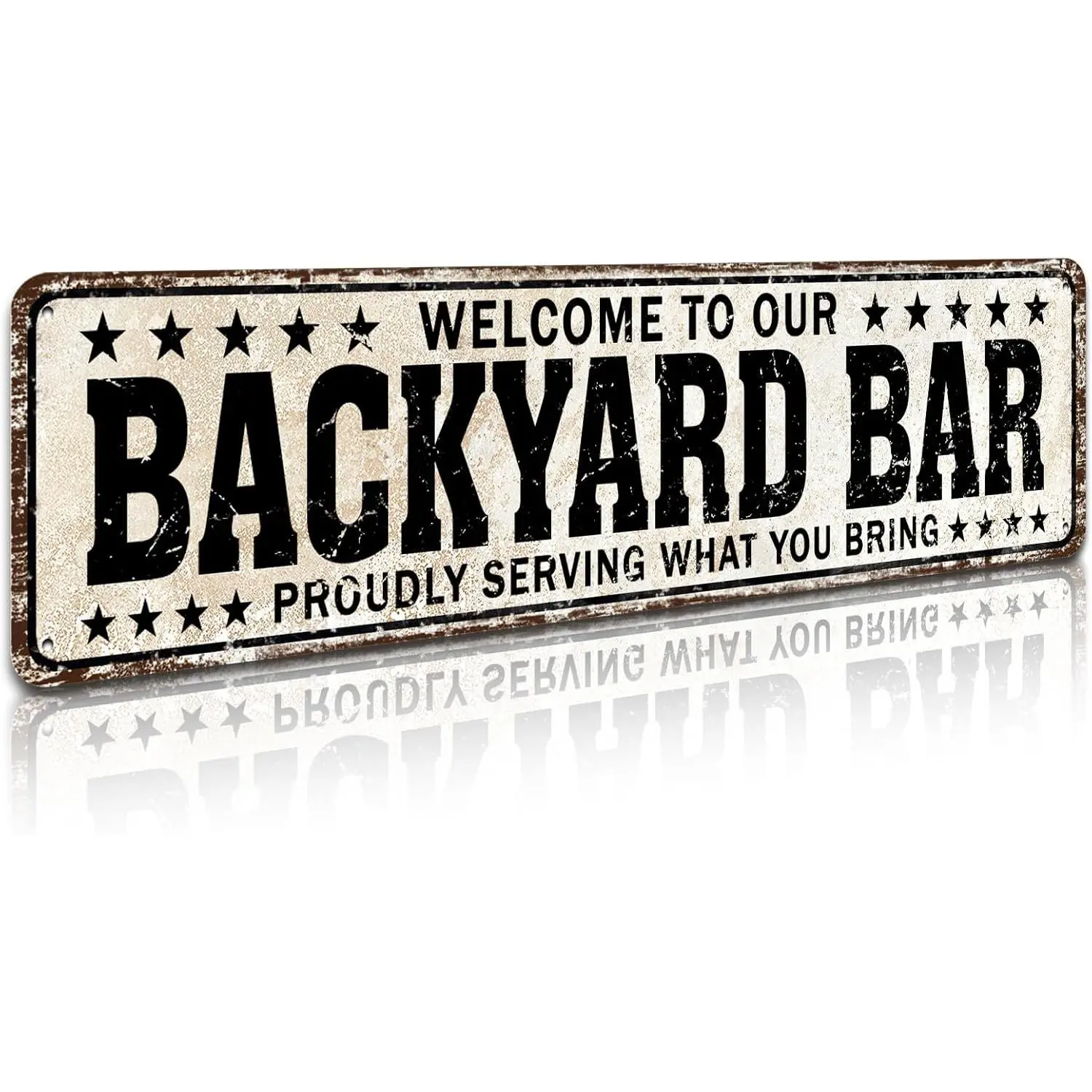 Funny Backyard Signs and Decor Outdoor Pool Decor, Outdoor Bar Signs Beer Sign Poop Deck Decor, Welcome to Our Backyard Bar Sign 4" by 16" Plaque Sign Novelty Decor Decorative Plaque Home Supplies Plaque