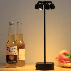 LED Rechargeable Wireless Spotlight, 360° Rotating Dimmable Touch Control Table Lamp, Ideal for Bedroom and Dining Table