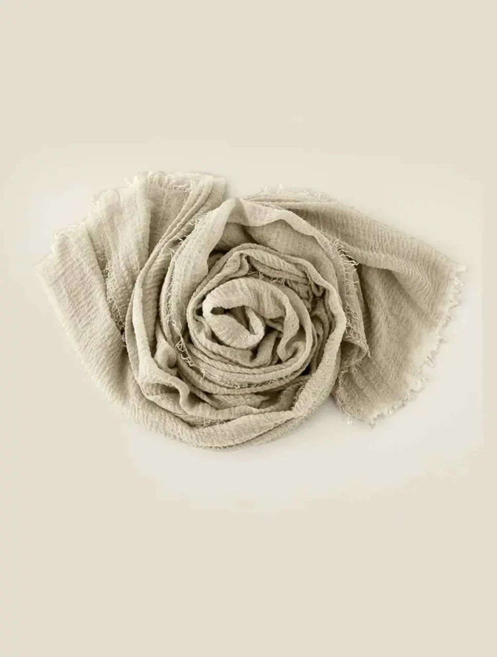 Crinkle Cotton Scarf | Beige, Soft and Cozy Design, Perfect for Everyday Wear