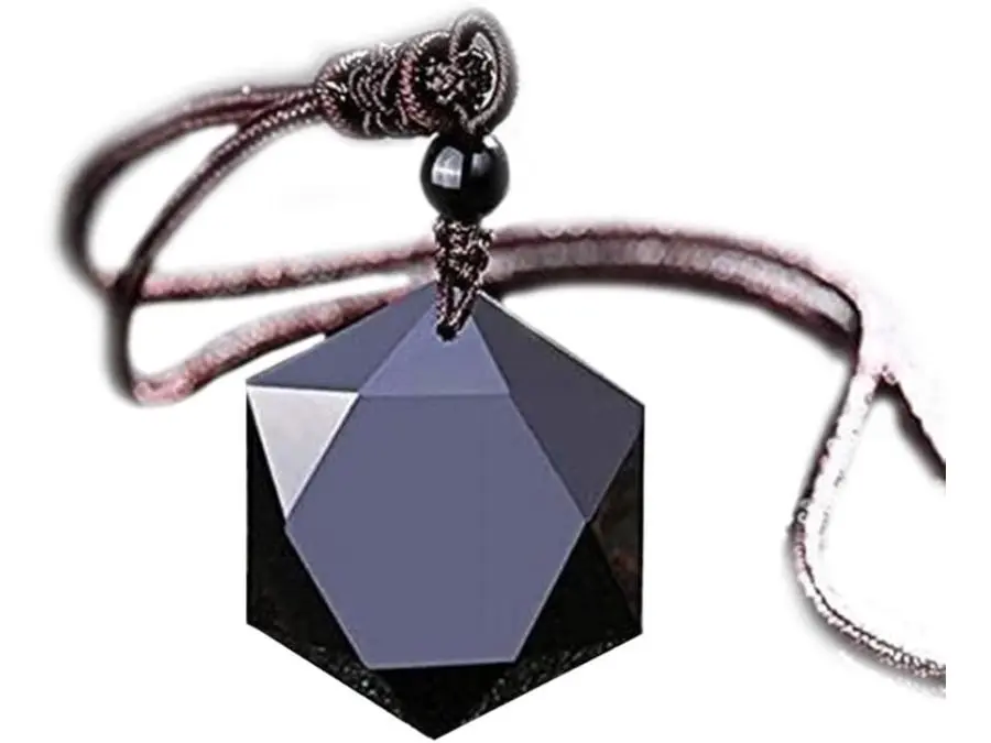 Black Obsidian Emf Protection Star of David Hexagram Powerful Protection Necklace