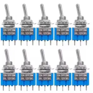 10/20Pcs DIY Toggle Switch ON-OFF-ON 3Pin 3 Position Latching MTS-103 AC 125V/6A 250V/3A Power Button Switch Car