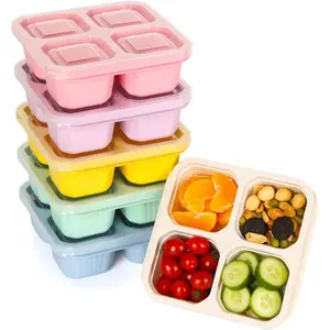 6 Pack nto Box, 4 Compartment Lunchable Snack Containers with  for Meal Prep, School, Travel,  Divided Lunch  Container for Adults, ,