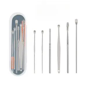 6-Piece Spiral Ear Cleaning Tool Set, Spring Ear Scoop Cleaner for Safe Earwax Removal at Home, Includes Multiple Cleaning Tools
