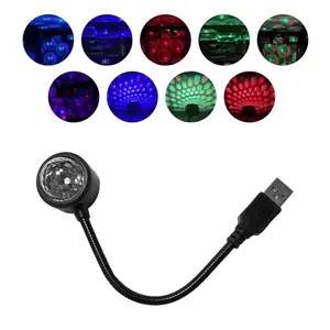 RGB Portable Star Night Light Projector, 9 Lighting Modes, USB Plug-in, Music Pickup Atmosphere Light, Car Decorative Light, Suitable for Car, Bedroom, Ceiling and Party, Rgb Atmosphere Lights