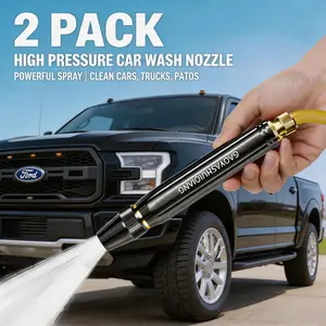 High Pressure Car Wash Gun 2PC Set - Leak-Proof Nozzle & Hose for Auto, Garden & Patio