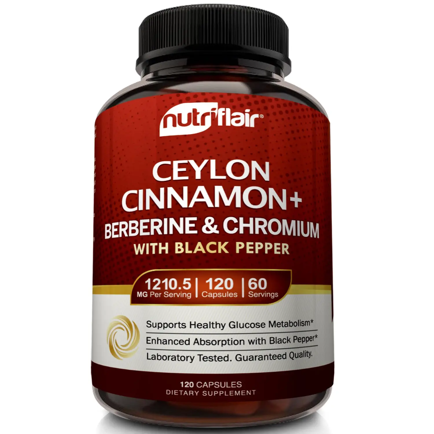 NutriFlair Ceylon Cinnamon + Berberine and Chromium, Immune Wellness Vitamin Sup...