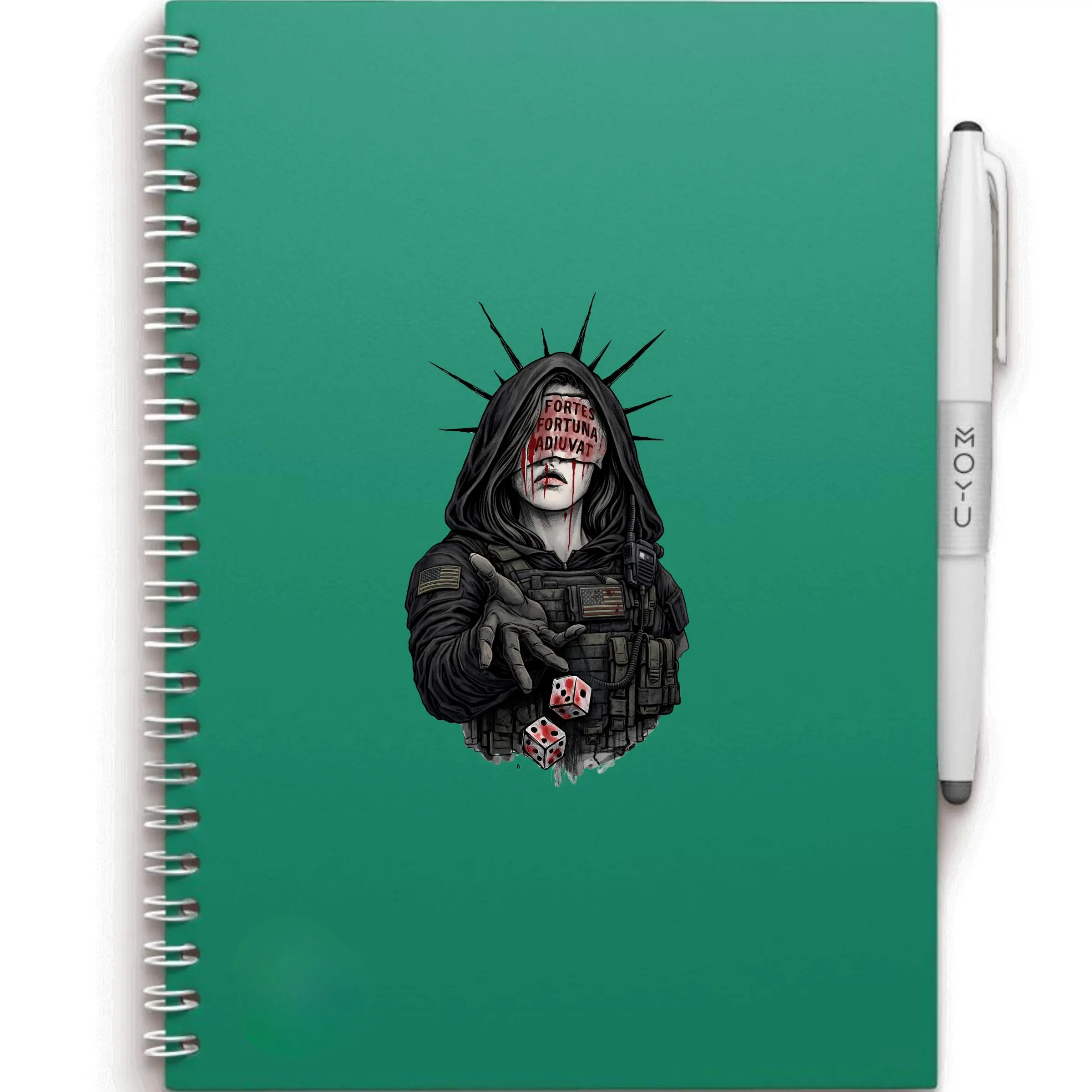 Hooded Soldier Fortune Dice Sticker,  Dark Tactical Gothic Art Lucky Dice Aesthetic Laptop Decal