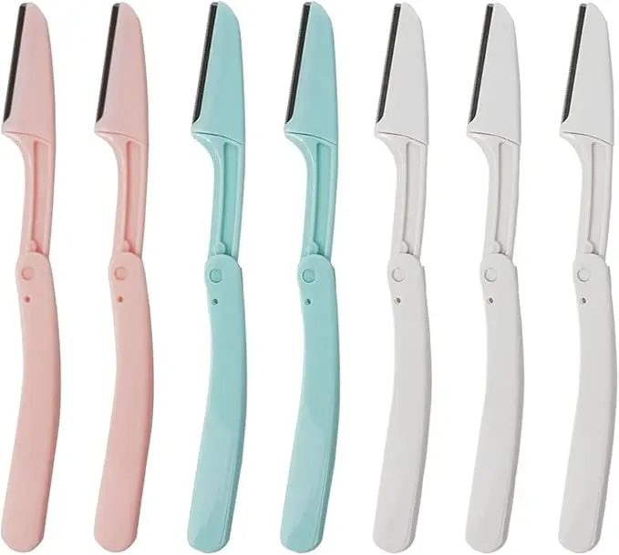 7 Pcs Eyebrow Razor, Face Razors for Women, Dermaplaning, Dermaplaning Blades for Face, Face Shavers for Women, Eyebrow & Facial Razor Set, Foldable Safety Shaver for Women/Men