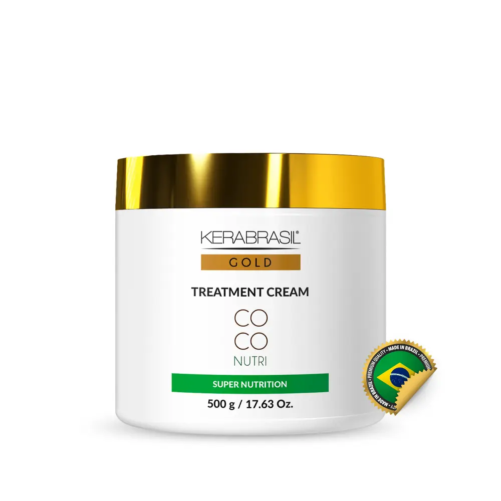 Kerabrasil Gold Coco Nutri Treatment Cream - Deep Hydration with Natural Coconut Oil & Keratin for Strength & Frizz Control - 500g