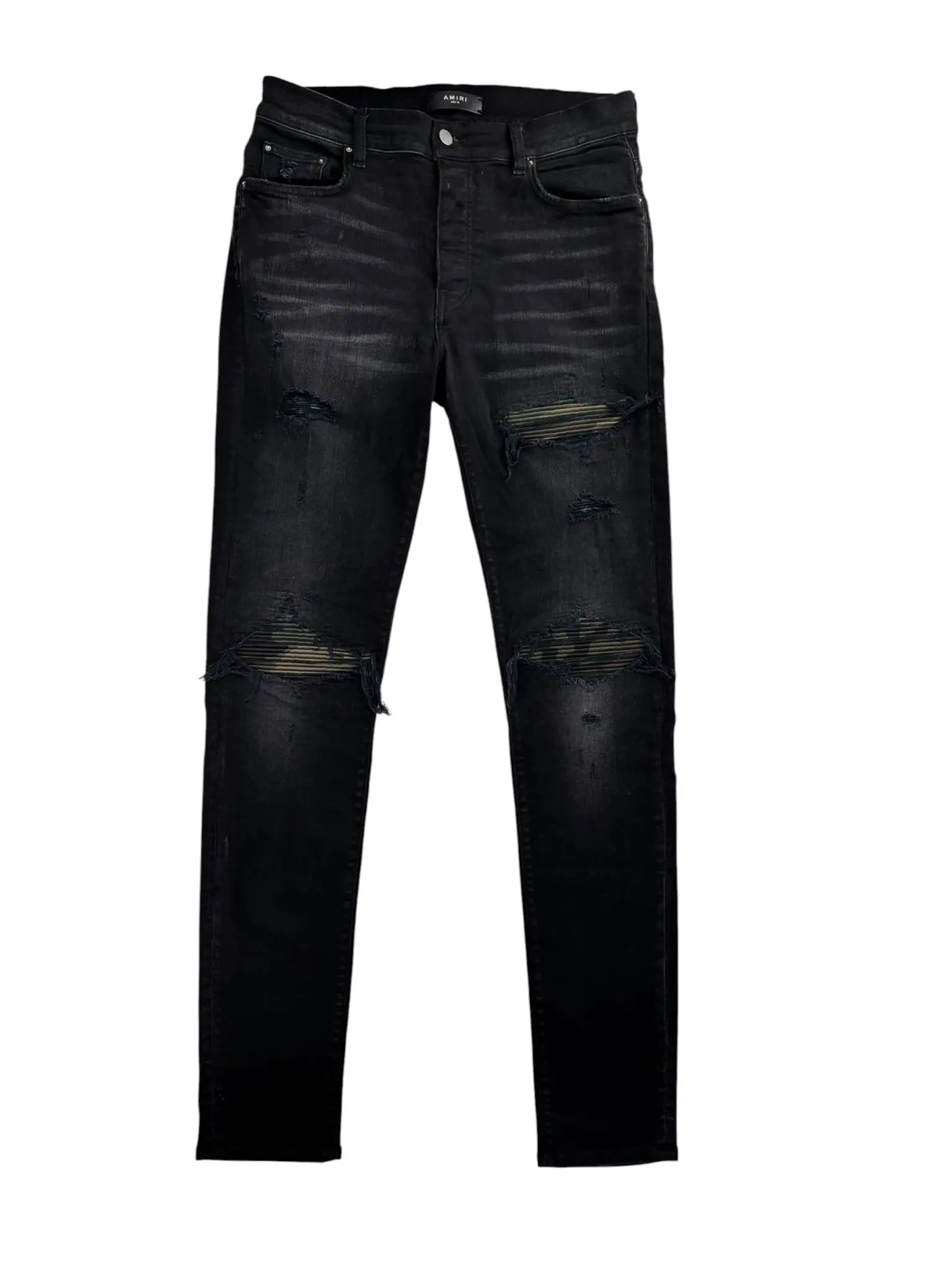 Amiri Mx1 Camo Ribbed Denim Black