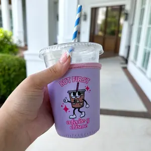"But First Cafecito y Chisme" Iced Coffee Coozie / Matcha Coozie / Drink Sleeve / Koozies
