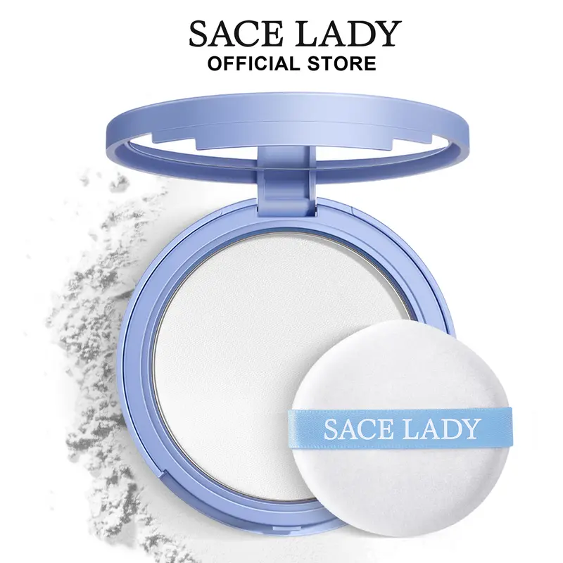 SACE LADY Face Makeup Compact - 0.35Oz Translucent, Silky Touch, Comfy-on-Skin, Long-Lasting Lightweight Matte Powder with Puff, Oil Control, Waterproof, Pat to Reduce Shine for Adults
