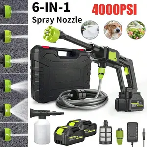 Rush for This High - Performance Cordless Pressure Washer! 300W power, a 6 - In - 1 Nozzle, and a 5m water pipe make it a versatile cleaning tool. Ideal for cars, fences, floors, and patios. The best portable pressure cleaner you need!