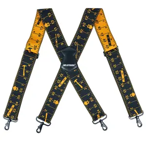 MELOTOUGH Men's Suspender 2 Inch Wide Suspenders Full Elastic X Back Suspender with Snap Hooks men  belt