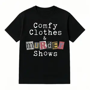 Unique Unisex Round Neck T-Shirt Comfortable Clothes And Murder Show Print Perfect For Crime Fans And All Festivities Cotton Crew Neck Short Sleeve