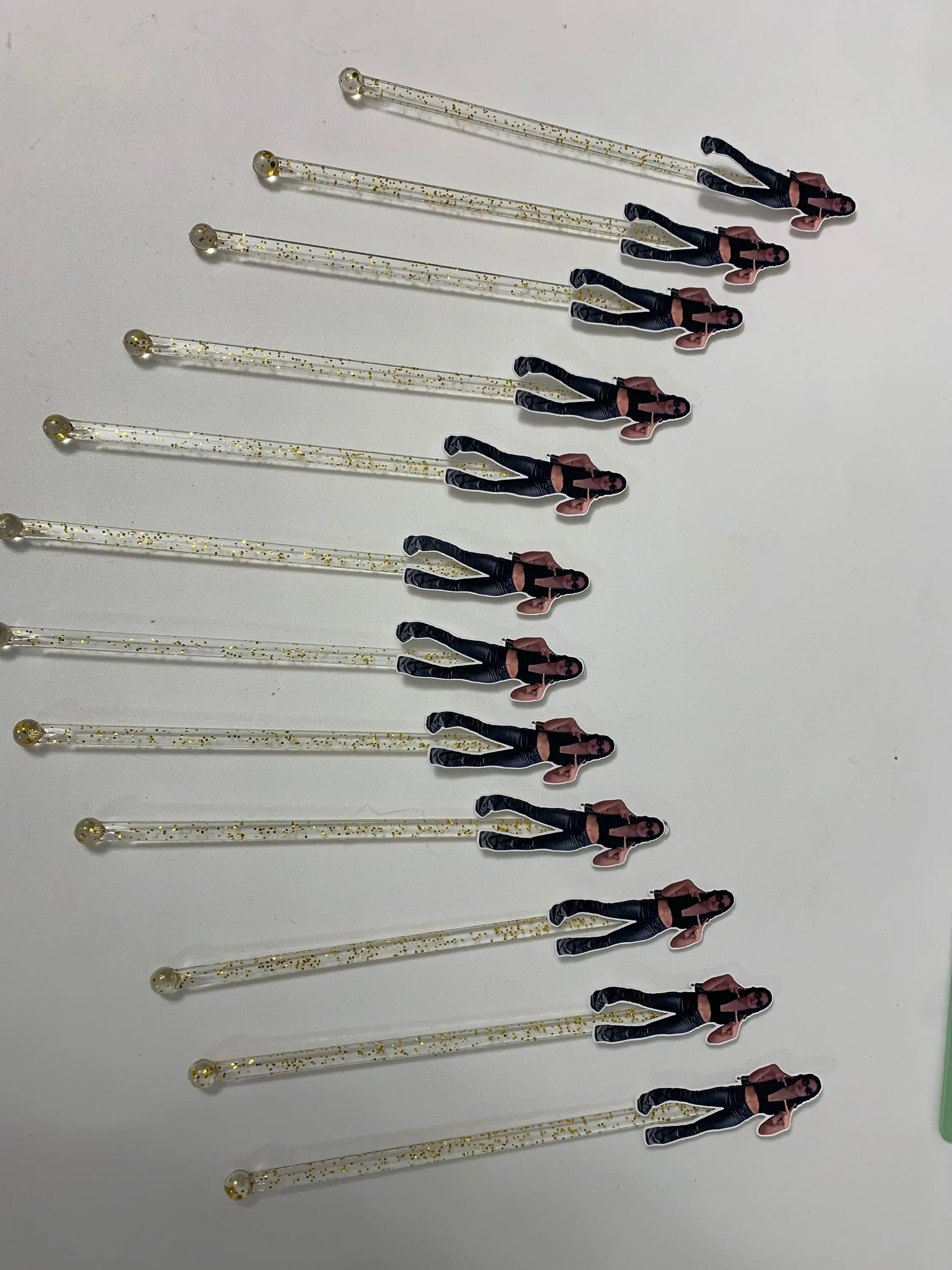 Funny Face Drink Stirrers Personalized Sturdy Lightweight 7 Inch Party Decorations Set of 12 for Birthdays & Coffee Parties