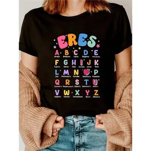 Women's Maestra Spanish Bilingual Teacher Multilingual Affirmation Graphic T-Shirt - Round Neck, Short Sleeve, Casual, Loose, Soft, Stylish Comfy Summer Top