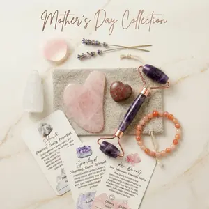 Mother's Day Crystal Bundle – Rose Quartz, Dream Amethyst,bloodstone, Selenite & Green Aventurine Healing Set
