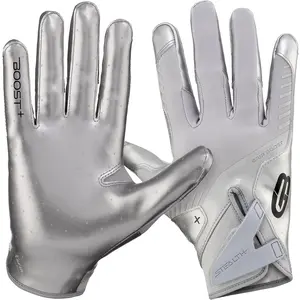 Grip Boost Solid Chrome Stealth 6.0 Boost Plus Youth Football Gloves