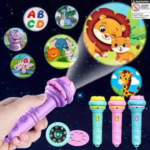 32-Pattern Projection Flashlight, Bedtime Educational Toy, Visual Learning Tools, and Portable Storytelling Light, Multi-Pattern Animals Projector for Toddlers, Ideal Holiday and Back-to-School Gift