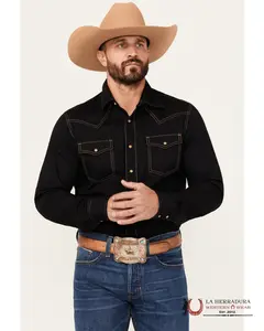 WRANGLER MENS RETRO LONG SLEEVE SOLID COLOR SHIRT -MVR532X