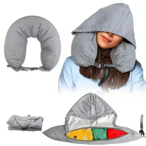 Premium Travel Pillow with Storage Bag, Ultra Soft Neck Support Cushion for Airplane Car Bus, Adjustable Washable Cover, Durable Design