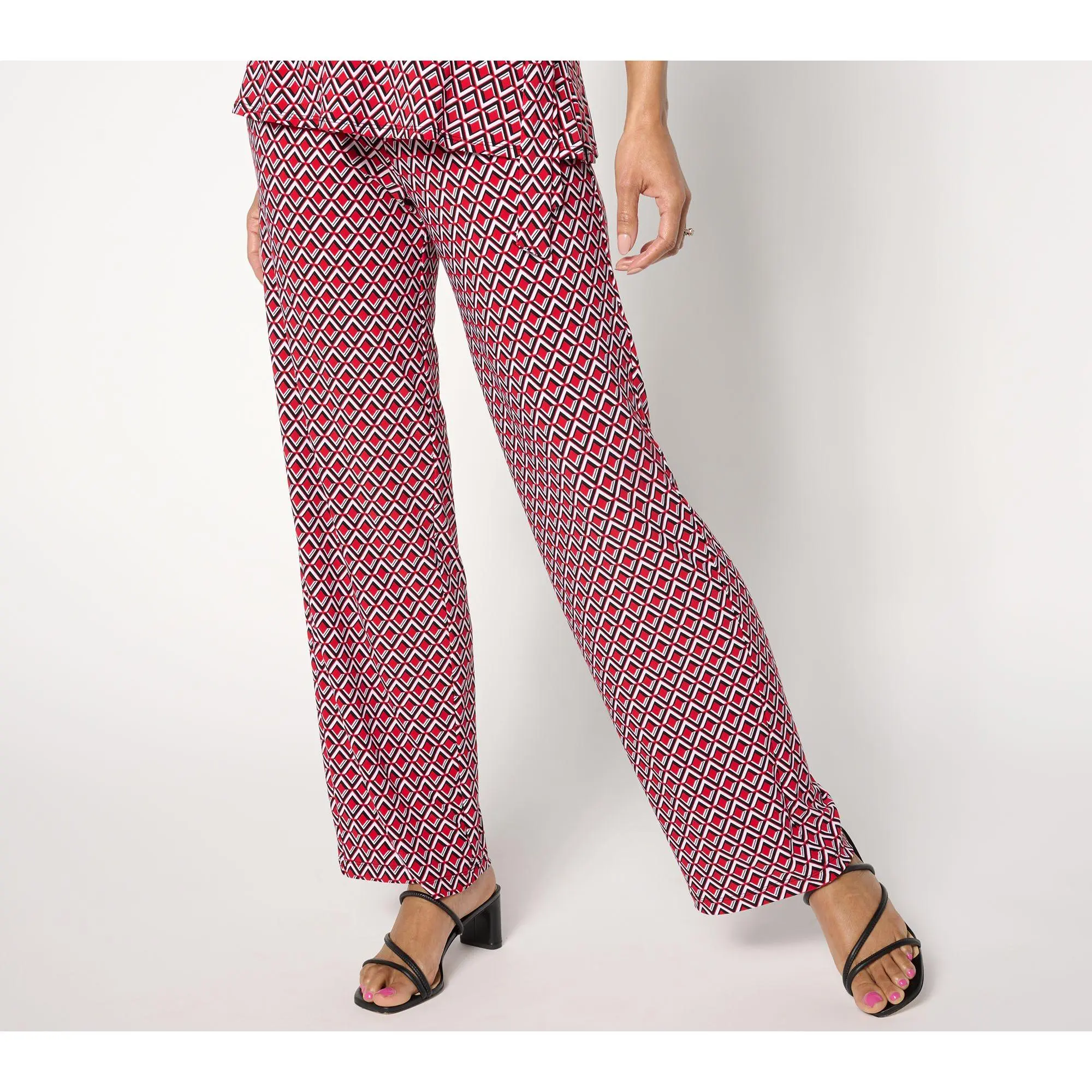 Dennis Basso Regular Printed Italia Knit Pull-On Pants