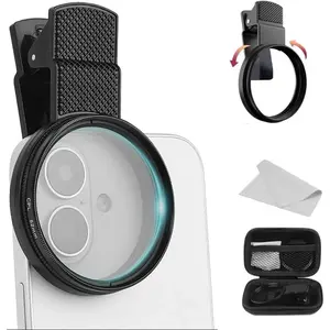 52mm Clip-on CPL Phone Camera Filter Kit, Circular Polarizer Filter, CPL Polarizer Phone Camera Lens Filter for iPhone Samsung/Android Smartphones Durable Installation