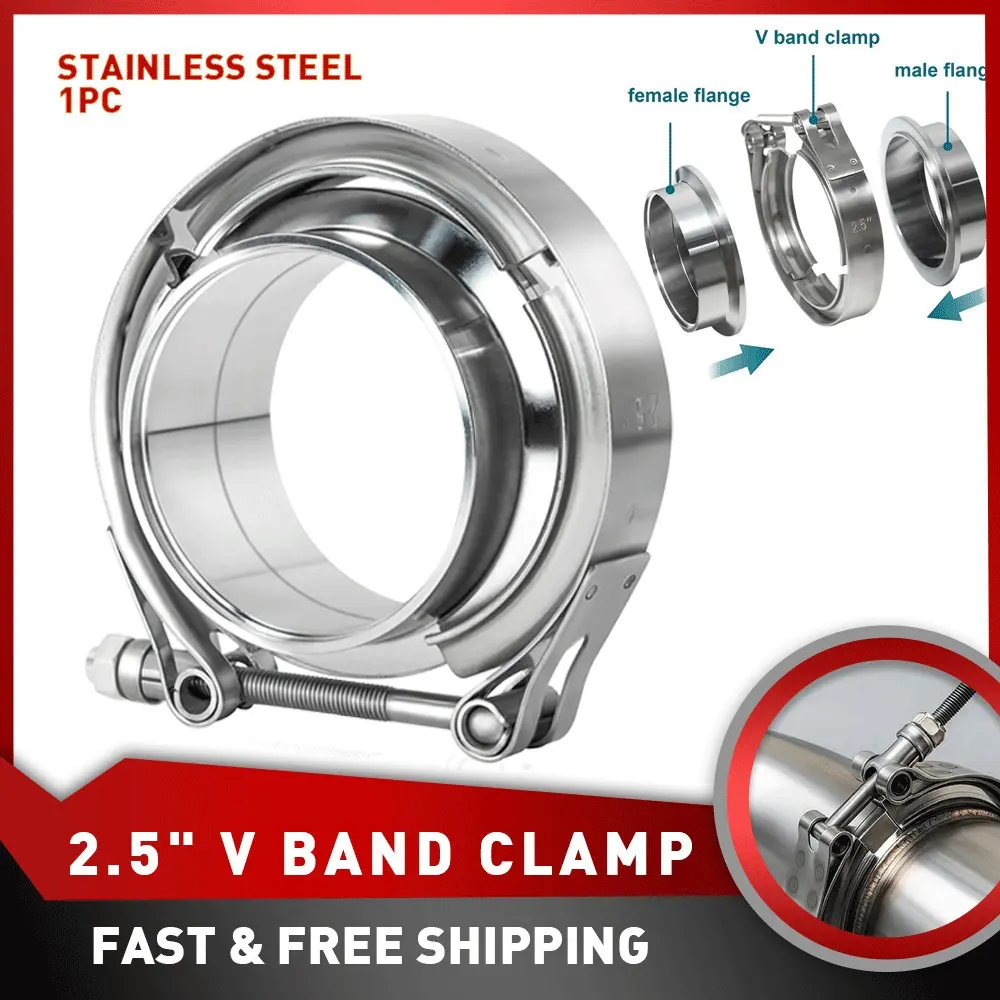 2.5 Inch 2.5" V Band Clamp Stainless Steel with Male Flange Female Mild Steel