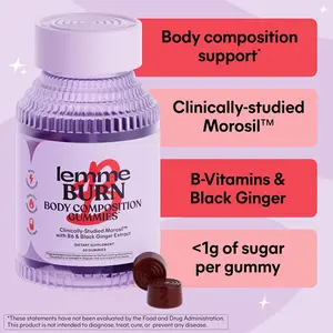 Lemme Burn Composition Support Gummies - Clinically-studied Morosil, B-Vitamins & Black Ginger