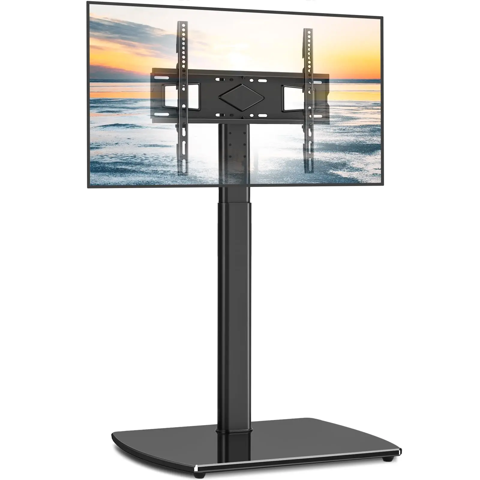 Rfiver Modern TV Stand - Floor Stand with Swivel Mount, Plastic-Metal Single Unit for Most 26-65 Inch TVs, Requires Assembly, Modern Tv Stands