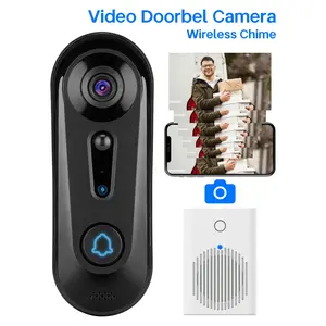 Smart Wireless Video Doorbell Camera with Indoor Chime, Pir Motion Detection, Night Vision, Two-Way Voice Call, Instant Alerts, 2.4g WiFi, Ip65 Protection, Home Security System