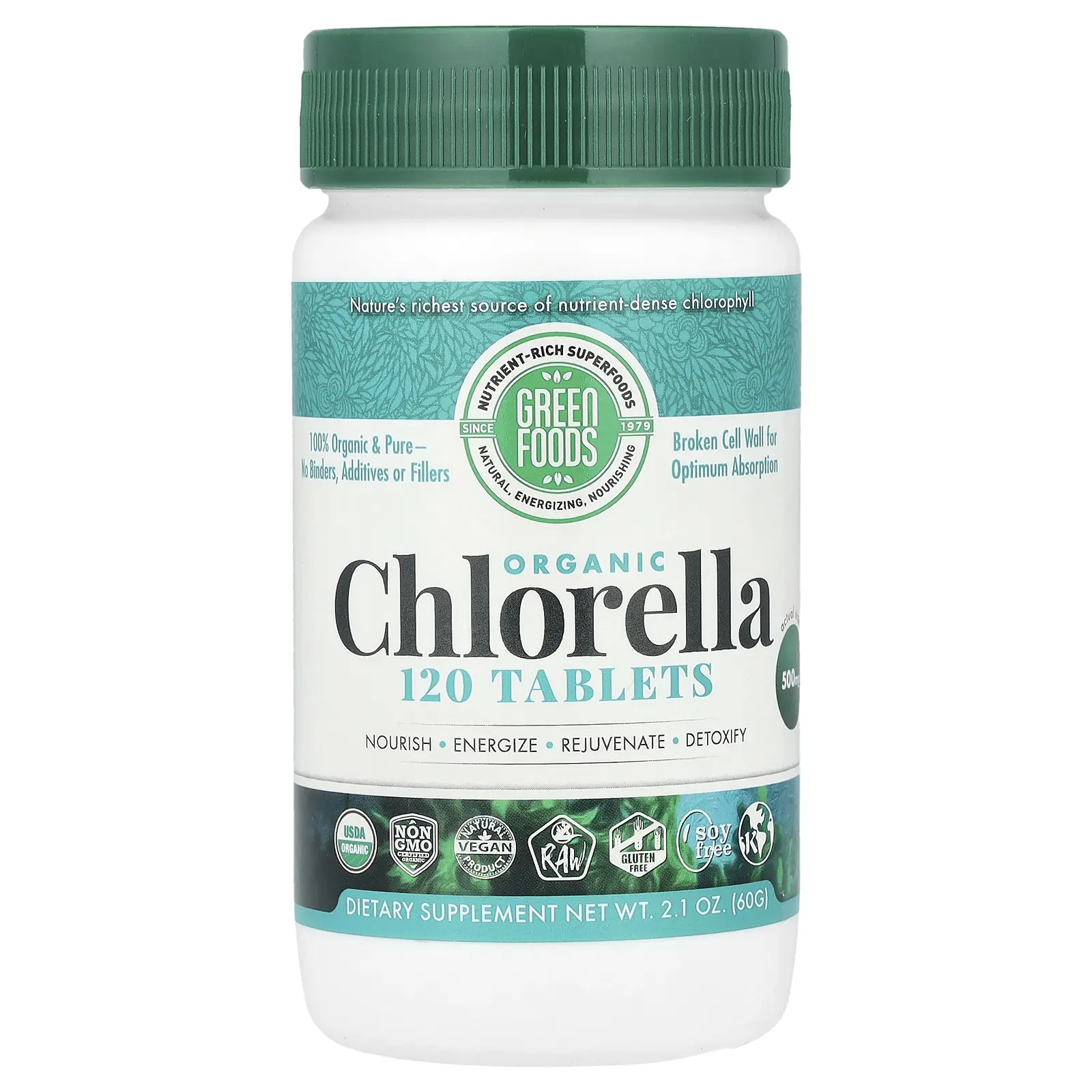 Green Foods Organic Chlorella, 120 Tablets