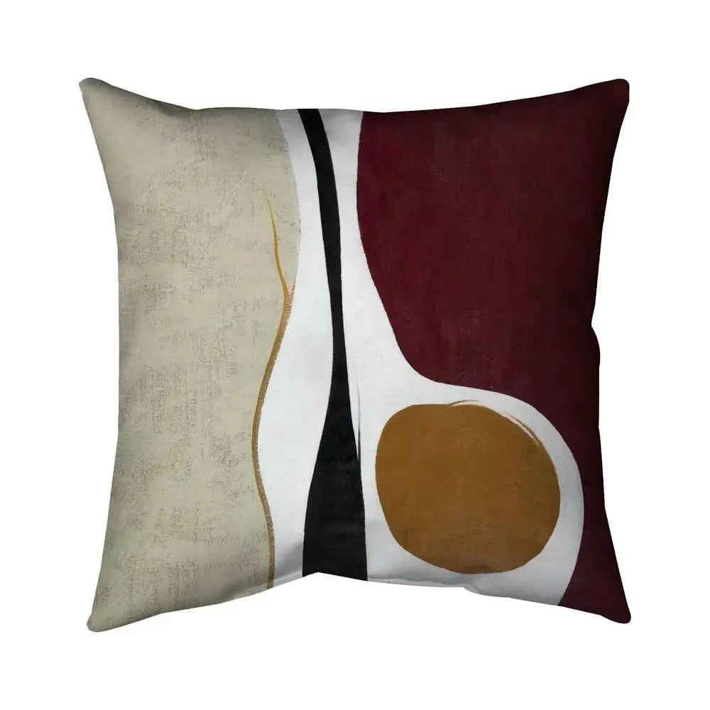 16x16 in. Red Retro Geometric Creative Decorative Cushion, 360 Stand 5541-1616-AB117, Polyester Fill, Multiform Home Decor Accent Pillow