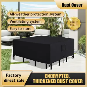 Patio Furniture Covers 108" L x 82" W x 28" H Outdoor Table Furniture Cover Waterproof Rectangle 600D Table and Chair Set Cover for Deck Lawn and Backyard Wind Dust Proof Anti-UV